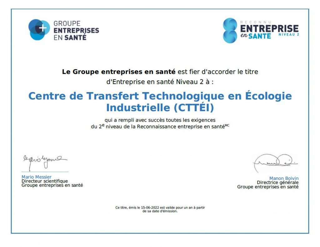 Certification niveau 2 entreprises en santé