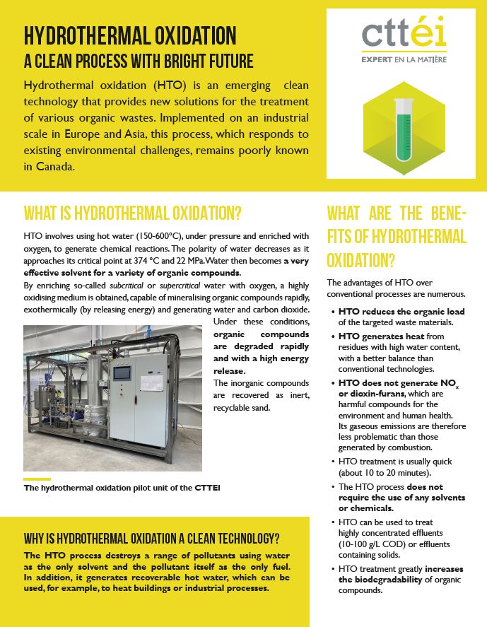 Data sheet – Hydrothermal oxidation